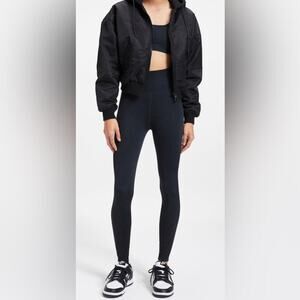 *NWT, Womens, Good American, Ribbed Shine Clean Seamless Leggings, Black